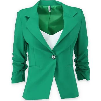 Dámské sako Sako řasený rukáv 6077 barva: zelená, velikost: XL