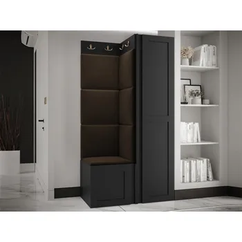 Nábytek Předsíňová sestava Terospito XXV, Barva: černá, Barva látek:: Manila 04 MIRJAN 5903211230363