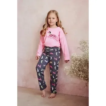 Dívčí pyžamo Taro, dětské pyžamo 3043-Ruby, dlouhý rukáv, růžová, vel. 122