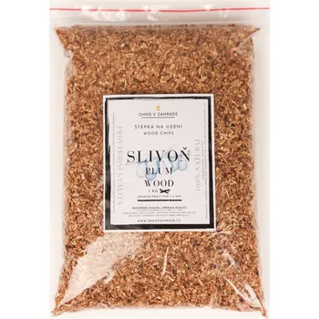 Štěpka na uzení OHENVZAHRADE.CZ Prvotřídní dřevní štěpka 1-3 mm švestka - 1 kg