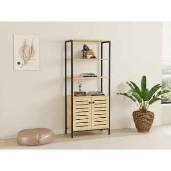 police Regál BOXER, dub safírový/černá + vyzvednutí ZDARMA