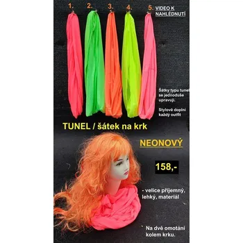 Šátek TUNEL / ŠÁTEK NA KRK - neonový - 4