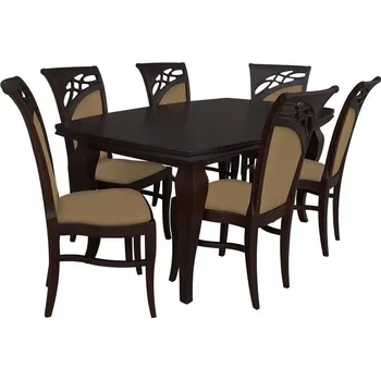 Nábytek Jídelní set pro 6 osob - RK027, Barva dřeva: ořech, Potah: Casablanca 2308 MIRJAN 5902928435894