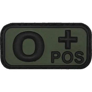 Nášivka WARAGOD nášivka krevní skupina 3D 0 positivní černá 5x2,5cm