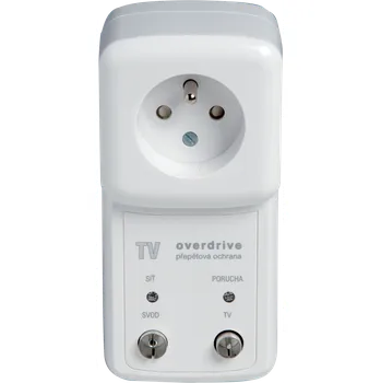 Přepěťová ochrana SALTEK Ochrana TV-OVERDRIVE F6 přepěťová 6A IP20 s vf filtrem bílá A01060