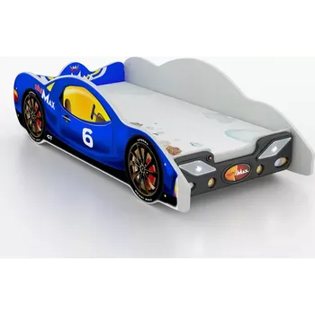 Dětská postel Dětská auto postel Minimax 180x90 - modrá (svítící auto postel | rošt + matrace Zdarma)