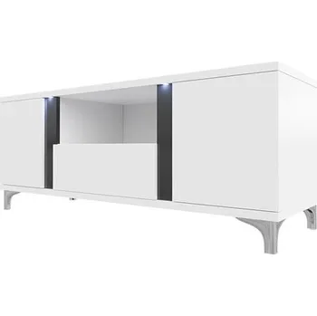 Televizní stolek TV stolek Anrok 150 AR15, Barva: bílá / bílý lesk + černý lesk MIRJAN 5902928361377