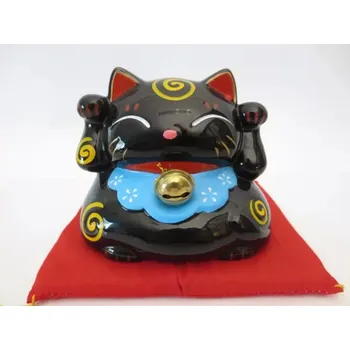 Čínská kočka černá 9 x 7 cm