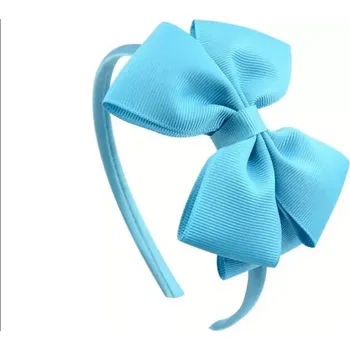 Dětská vlasová čelenka s mašličkou ve středně modré barvě (Vlasové doplňky )