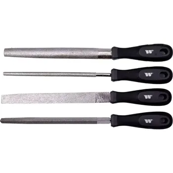 Diamantové pilníky, různé profily, sada 4 dílů, délka 300 mm, Welzh (Welzh Werkzeug)