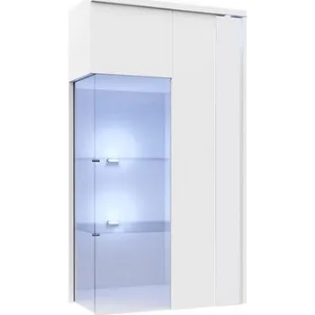 Knihovna Vitrína Anrok 50/110 P AR07, Barva: bílá / bílý lesk MIRJAN 5902928392159