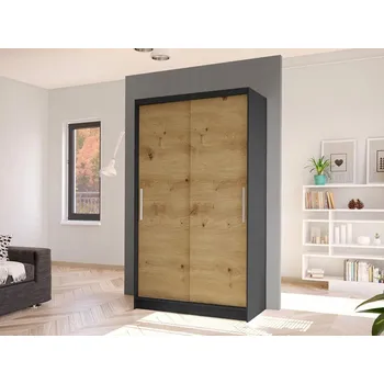 Šatní skříň Šatní skříň Kamabi I, Barva: černá/dub artisan MIRJAN 5903211127298