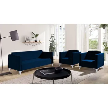 Obývací pokoj Sedací souprava Denim 3+1+1, Potah: Solo 263, Barva nožiček:: lesk bílý MIRJAN 5902928363944