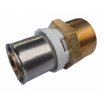 rozdělovač topení AL-Pex Přechod lisovací 16 x 1/2" vnější závit (Melscher FT204/16-1/2)