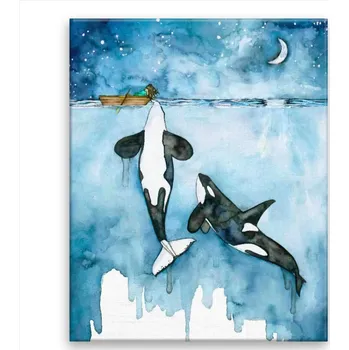 Obraz Obraz na plátně - Dvě kosatky a dívka na lodi - 40x50 cm - CZ výroba