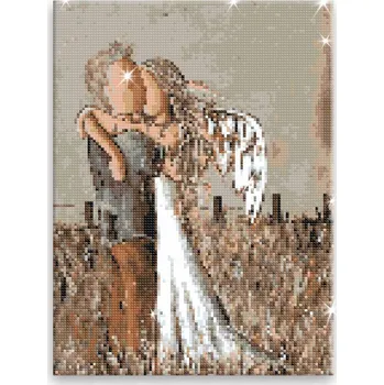 Diamantové malování Diamantové malování - Andělské objetí - 30x40 cm, bez dřevěného rámu - CZ výroba
