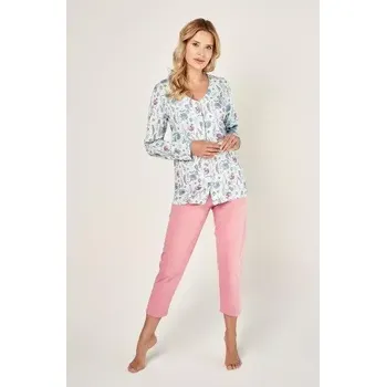 Dámské pyžamo Dámské propínací pyžamo 2991-Valencia, dlouhý rukáv, vel. M, L, XL