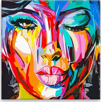 Obraz Obraz na plátně - Barevná tvář - 40x40 cm - CZ výroba