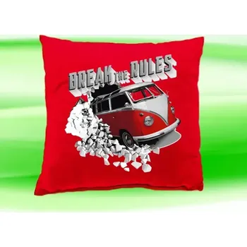 Dekorativní polštářek Polštářek Volkswagen T1 poruš pravidla (BREAK THE RULES)
