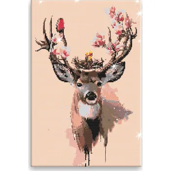 Diamantové malování Diamantové malování - Jelení parohy - 40x60 cm, bez dřevěného rámu - CZ výroba