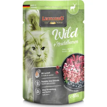 Krmivo pro kočku Leonardo zvěřina a borůvky 16× 85 g
