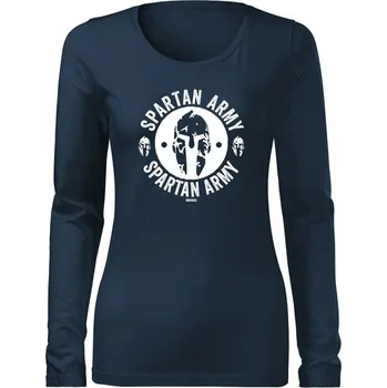 Dámské tričko DRAGOWA Slim dámské tričko s dlouhým rukávem Archelaos, tmavě modrá 160g / m2