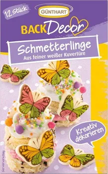Jedlá dekorace na dort Günthart Čokoladové decorace motýli 12 ks