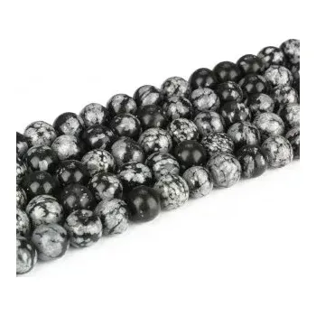 Materiál na výrobu šperku korálek obsidián vločkový 6 mm