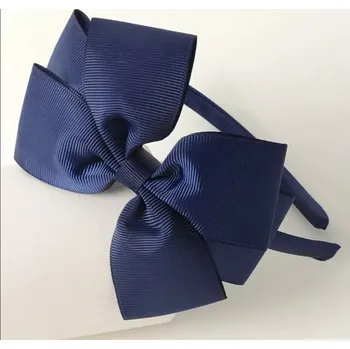 Dětská vlasová čelenka s mašličkou tmavě modrá (Vlasové doplňky )