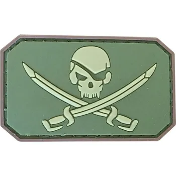 Nášivka WARAGOD Lebka s mečem nášivka, olivová