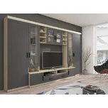 Obývací stěna Marakuja, Barva: dub sonoma / grafit, Osvětlení: bez osvětlení MIRJAN 5903211083174