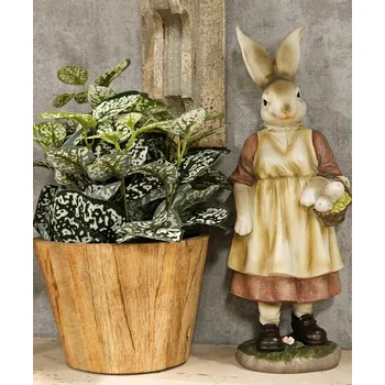 Bytová dekorace Dekorace králičí mamka s košíčkem vajíček - 14*11*38 cm