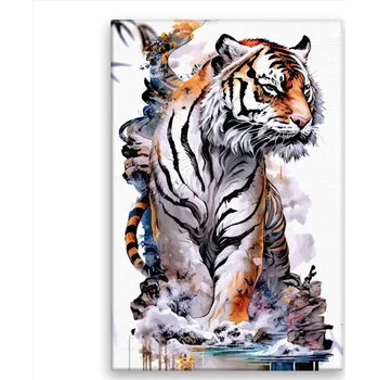 Obraz Obraz na plátně - Tygr na břehu - 40x60 cm - CZ výroba