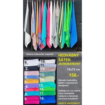 Šátek HEDVÁBNÝ ŠÁTEK - jednobarevný - 14