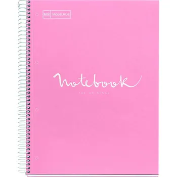 Blok Miquelrius poznámkový blok Emotions NB-1, A4, 90 g, karton, 80 listů, linka, růžový