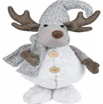 Dekorace sob v šále a čepici, šedá/hnědá/bílá, 27x52x19cm, ks|Ego Dekor