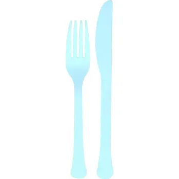 Příbor Plastové příbory světle modré 24 ks