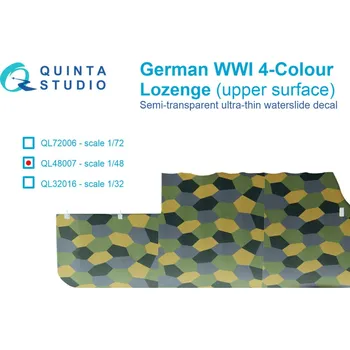 Plastikový model 1/48 German WWI 4-Colour Lozenge (upper surface)