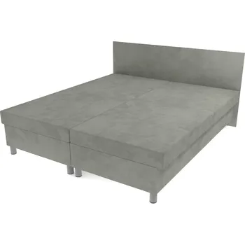 Postel Dvoupostel světle šedá 200 × 180 cm na nohách
