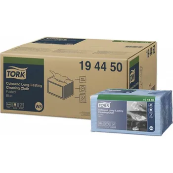 Utěrka TORK 194450 – barevný program – netkaná textilie W8, modrá, 40x8útr. - Karton