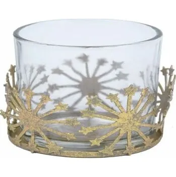 Svícen Svícen Sněhová vločka, zlatá, 7,5x8x7,5cm, ks|Ego Dekor