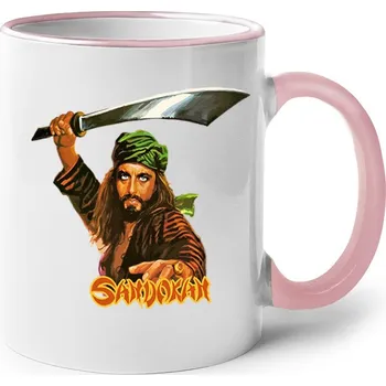 Hrnek Sandokan, Barva Růžová, Velikost 330 ml, Canvas Keramický hrnek s barevným uchem Bezvatriko.cz 0965