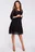 Společenské šifonové dámské šaty S160 černé, 2XL