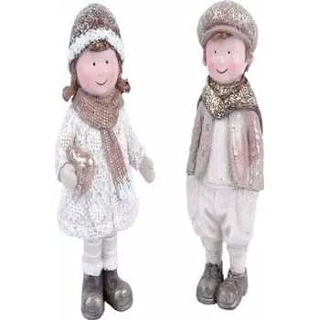 Bytová dekorace Dekorace holčička a chlapeček a srdce, 6x14x5cm, balení obsahuje 2 kusy!|Ego Dekor