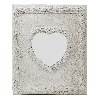 Zrcadlo Zrcadlo srdíčko, bílá, 48x60x5 cm|Ego Dekor