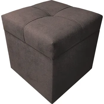 Taburet Taburet Kostka 40 × 40 s úložným prostorem - čokoládově hnědý Soro 28