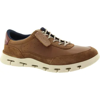 Pánské polobotky CLARKS Pánské hnědé kožené polobotky 26176761-DARKTAN-247 Velikost 43