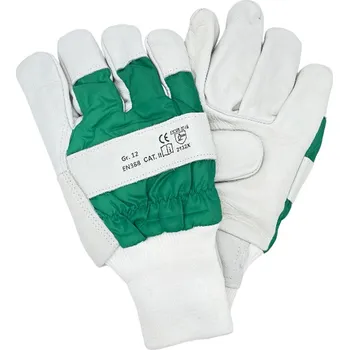 Pracovní rukavice Lesnické rukavice z hovězí kůže o velikosti 11 se zárukou bezpečnosti a kvality