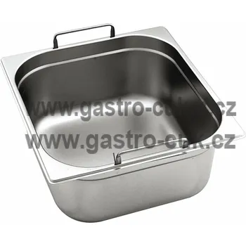 GN 2/3 (h=200 mm) nerezová plná s uchy OPTINOX