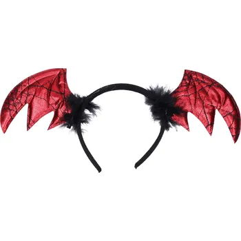 Karnevalový kostým wiky Set karneval - čelenka netopýr Červená